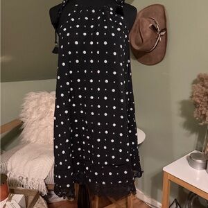 Old Navy Black Dress with White Floral Pattern